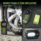 40089 Cordless 3-in-1 Tire Inflator w/Power Bank & LED Light, Auto Shut-Off, Digital Display & 6 Presets, Flat to Full in 8 Mins, Car, Bike, Motorcycle & More