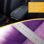 Furry Armrest Cover Auto Center Console Cover Car Soft Console Pad, Real Sheepskin Wool Soft Fluffy Auto Center Armrest Pad for Most Car Decoration Protector(Purple)