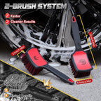 Wheel & Tire Brush Set, 2 Pack Car Wheel Brush & Tire Cleaner Brushes, Soft Bristle Rim Brush and Stiff Tire Scrub Brush, Scratch-Free Wheel Cleaning Kit for Car Detailing, Trucks, SUVs