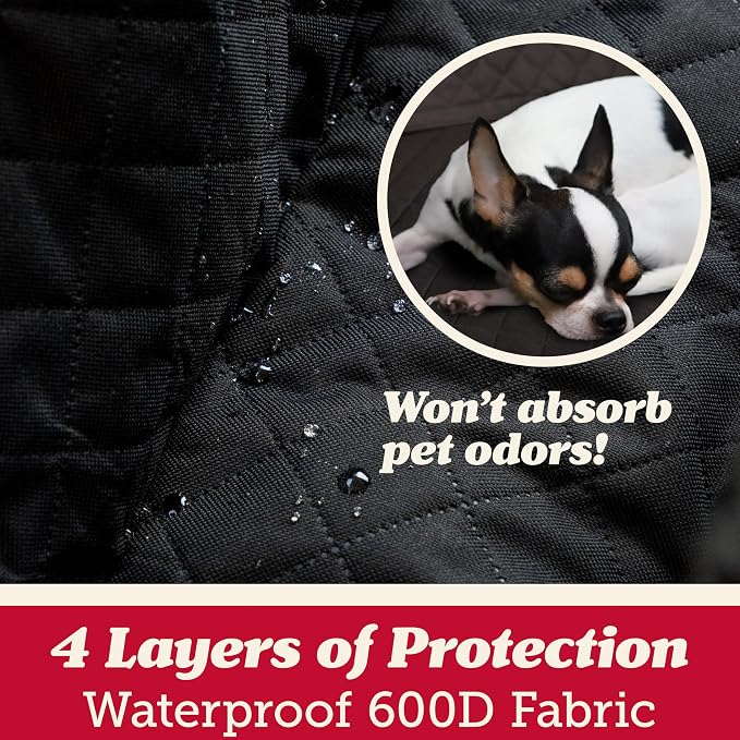 Dog Car Seat Cover for Front Seat (2 Pack) - 100% Waterproof, Nonslip - Full Protection for Passenger Chair, Captain Chairs - Rear Seat Protector for Dogs - Fits Cars, Trucks, SUVs