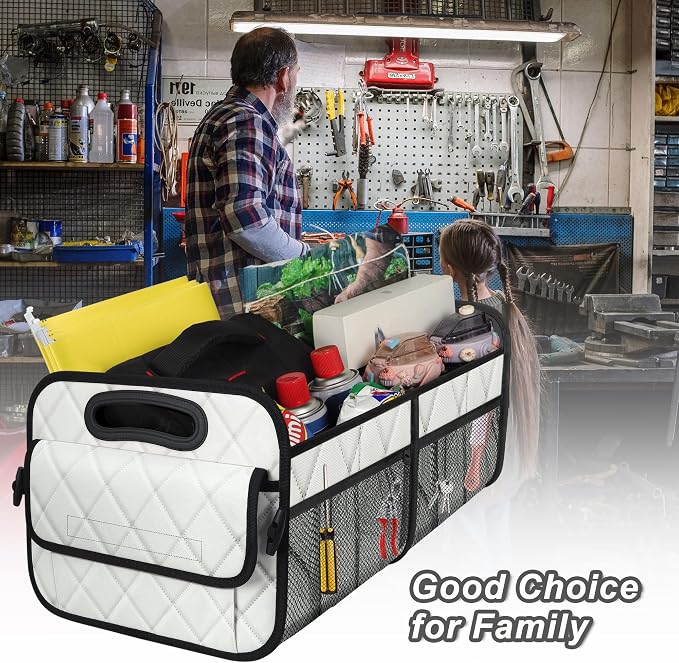 Car Trunk Organizer for SUV, Car Organizers and Storage with Reinforced Handles, Car Accessories for Women/Men 70L Waterproof Polyester Trunk Organizer(Large, Beige)