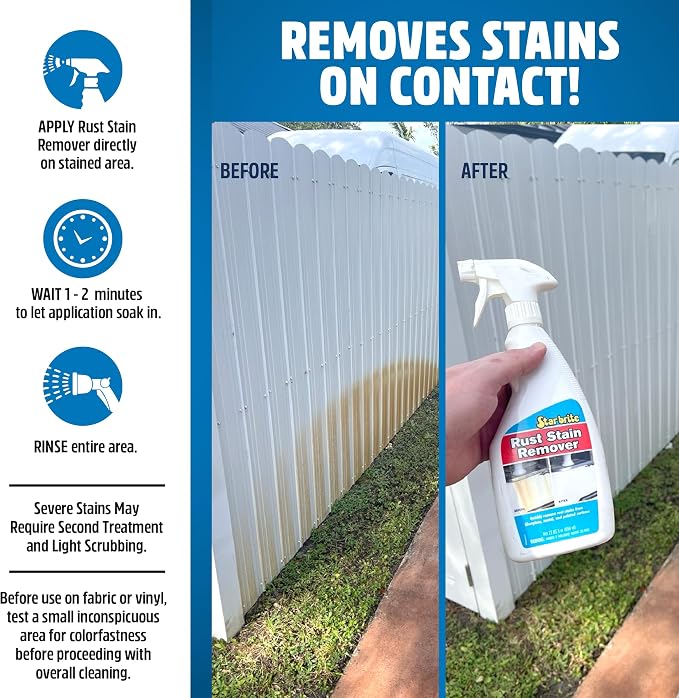Rust Stain Remover - Easily Clean Corrosion Stains Off Fiberglass, Vinyl, Metal & Painted Surfaces, 128 oz - 1 Gallon