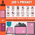 Faraday Bag for Phones & Key Fobs – RFID Shielding Privacy Pouch for Electronic Device Storage, Faraday Sleeve for Personal Data Protection (2 PACK - PINKS)