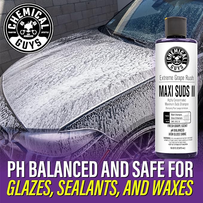 CWS/1010/64 Maxi-Suds II Foaming Car Wash Soap (Works with Foam Cannons, Foam Guns or Bucket Washes) Safe for Cars, Trucks, Motorcycles, RVs & More, 64 fl. Oz (Half Gallon), Grape Scent
