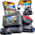 R3 Dash Cam Front and Rear with Cabin, 3” IPS Touch Screen, 3 Channel Dash Cam 1440P+1080P+1080P, IR Night Vision, 5GHz WiFi, Up to 30MB/s Download Speed, Quad-Mode GPS, Supports 512GB Max