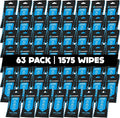 Car Interior Wipes (25 ct, Pack of 63) for Car Interior Cleaning, Dashboard, Seats, Detailing, and Steering Wheel [Travel Size] Skin-Safe Car Interior Cleaner Supplies
