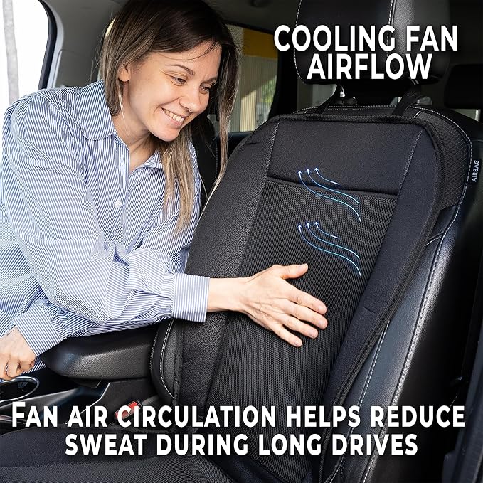 Cooling Car Seat Cover, Black Automotive Adjustable Temperature Comfortable Cooling Car Seat Cushion (1 Pack)