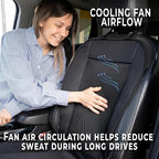 Cooling Car Seat Cover, 12V Car Seat Cooling Pad Adjustable Temperature, Breathable Sweat Protector Cooling Seat Cushion, Cooling Car Seat Covers for Summer 2-Pack Integrated Cigarette Lighter