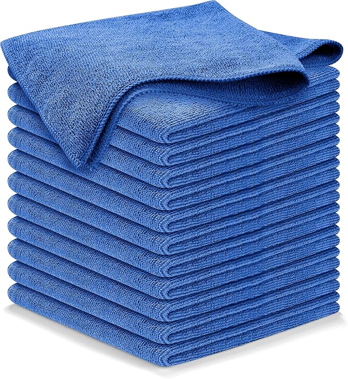 Premium 300GSM Microfiber Cleaning Cloth - 12.5"x12.5" High Performance - 1200 Washes, Ultra Absorbent Microfiber Towels for Cars Undercarriage, Rims & Engine Bay Cleaning - Microfiber Cloth