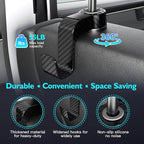 Car Seat Hooks Anti-drop Headrest Storage Hanger Universal Fit Automotive Organizer for Purse Bag Coat 2 Pack (Black Checkered)