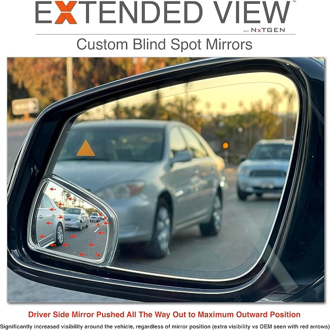 NXTGEN Custom Blind Spot Mirrors - Compatible with 2020-Present Toyota Supra MKV With Blind Spot Monitoring - Extended View - 2 Piece Set (Left & Right)