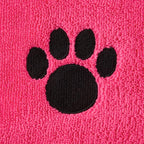 Pet Grooming Microfiber Towel, Embroidered Collection, X-Large,41x23.5, Raspberry Sorbet