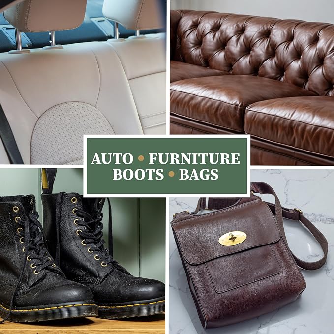 All Leather Cleaner, Naturally Derived Leather Care Cleaner with Aloe Vera, Great for Car Interiors, Boots, Furniture, Bags, Jackets and More, 16.9 fl oz