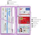 Car Registration and Insurance Card Holder, Vehicle License Document Glove Box Compartment Organizer, Interior Car Accessories for Women Men (Glitter Purple)