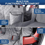 XL Floor Cover with Door Protection, Gray – As Seen on Shark Tank – Fits Full‑Size Crew Cab Trucks with Fold‑Up Seats, Waterproof & Machine Washable – Sturdy XL Dog Hammock for Truck