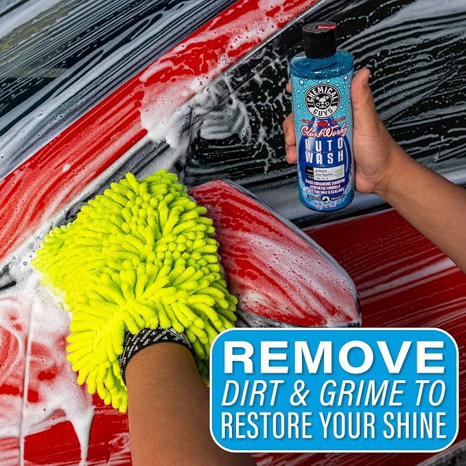 CWS_133_16 Glossworkz Gloss Booster Car Wash Soap (Works with Foam Cannons, Foam Guns or Bucket Washes) Safe for Cars, Trucks, Motorcycles, RVs & More, 16 fl oz, Watermelon Scent