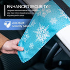 Vortex | Full-Coverage Car Windshield Cover for Ice and Snow, Standard Size (Snowy Lace) - Wiper Blade + Side Mirror Covers - Fit-Fast Straps, Security Panels + Storage Pouch - 59x41 Inches