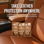 3in1 Leather Wipes 70 Ct + 5 Single Pack, XL 8 x 10 in | Clean Condition Protect Wipes for Vinyl and Leather Apparel Furniture Auto Car Interior Shoes Boots Bags