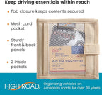 Car Registration and Insurance Card Holder for Sun Visor, Glove Box or Console with 2 Clear Hidden Car Document Pockets and Front Card Pocket