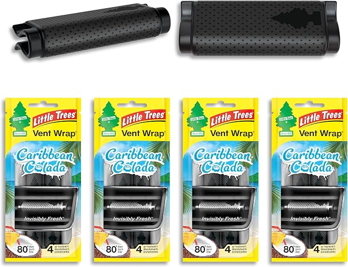 Car Air Freshener | Vent Wrap Provides Long Lasting Scent, Invisibly Fresh | Caribbean Colada, 16 Air Fresheners