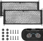 2 Pcs Universal Cargo Net Pocket Elastic Mesh Netting Car Mesh Pouch for Trunk RV Boats Home Cargo Storage Mesh with Screws and Hooks (25.6'' x 9.8'')