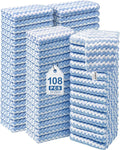 108 Packs Microfiber Cleaning Cloths, 10" x 10" Reusable Kitchen Towels, Lint-Free Cleaning Rags, Super Absorbent Cleaning Cloths for Kitchen, Car, and Household Cleaning, Blue