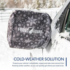 Plus | Winter Windshield Cover for Ice and Snow, Standard Size (Snowflake) - Built-in Security Panels, Wiper Blade Coverage + Mirror Covers - Fits Standard Size Cars, 59 x 41 Inches