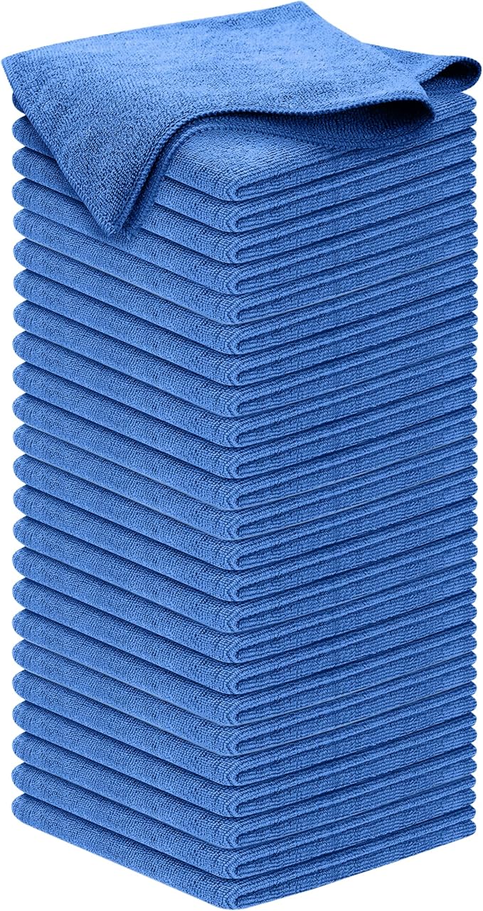 Premium 300GSM Microfiber Cleaning Cloth - 12.5"x12.5" High Performance - 1200 Washes, Ultra Absorbent Microfiber Towels for Cars Undercarriage, Rims & Engine Bay Cleaning - Microfiber Cloth