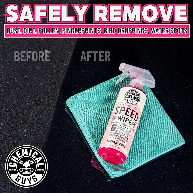 Speed Wipe Quick Detailer - High Gloss, Streak-Free Shine, Detail Spray for Cars, Trucks, Motorcycles, RVs, and More, Safe on Paint, Glass, Wheels, and Trim, Cherry Scent, 16 fl oz