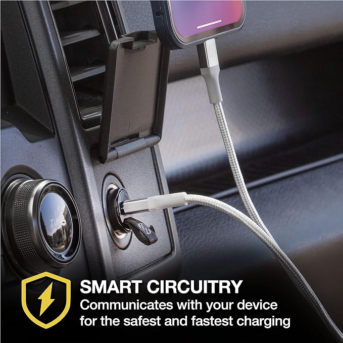 CPDC30 PowerVolt 30-Watt USB Type-C Fast Mini Flush Fitting Car Charger with Fabric Pull Tag & Power Delivery 3.0 with PPS for All USB-C Devices