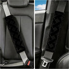 Soft Auto Seat Belt Cover Seatbelt Shoulder Pad Cushions 2 PCS for a More Comfortable Driving Universal Fit for All Cars and Backpack Black Braid Pattern