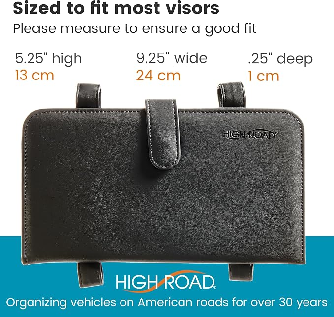 Car Document Holder - Registration and Insurance Card Holder and Car Visor Organizer with 6 Clear Pockets and Pen Loop for Driving Documents, Cards and Paperwork
