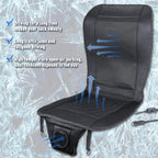Premium Tech Cooling Car Seat Cushion - Black 12V Adjustable Temperature, Ergonomic Comfort with Enhanced Airflow, Universal Fit for All Vehicles