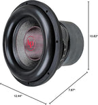 12" Quad Stack Composite Cone Subwoofer (TXX-BDC-IV-12D2), Superior Performance, 2200W, 4 Magnets, BASV Voice Coil, Aluminum Basket, Multi-Connect, Non-Press Paper Cone, 2 x 2 Ohms