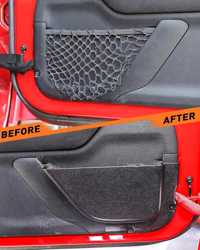 DP5 Front Door Storage Pockets Without Cup Holder, Side Insert Box Organizer for 2011-2018 Jeep Wrangler JK JKU 2/4 Door, Interior Expansion Accessories, Black, 2 PCS