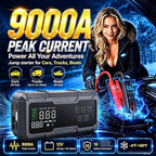 8000A Jump Starter with Air Compressor, Portable Tire Inflator, German-Tech Fast-Charging Power Bank Car Battery Booster for Car Owners Camping, Road Trips, Family Safety & Gift Giving (A3)