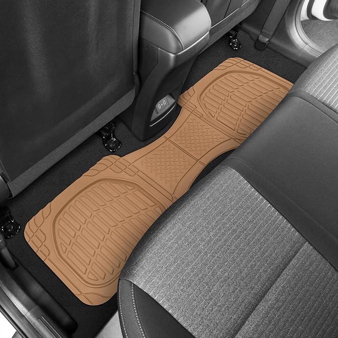 FlexTough Floor Mats for Cars, Beige Deep Dish All-Weather Mats, Waterproof Trim-To Fit Automotive Floor Mats for Cars Trucks SUV, Universal Floor Liner Car Accessories