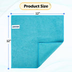 Microfiber Cleaning Cloth, 20 Pack Cleaning Rags, Cleaning Towels for Housekeeping, Kitchen, Car, Lint-Free, Reusable Shop Towels with 5 Colors (Green/Blue/Yellow/Orange/Pink), 12"X12"