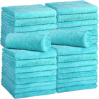 30 Pcs Edgeless Microfiber Plush Towels for Cars Detailing Drying Wash Polishing Absorbent Cleaning Cloths, 500 GSM (16 x 16 Inch,Teal Blue)