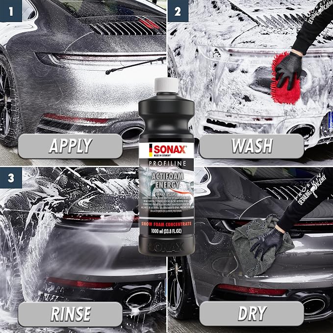 Profiline Actifoam Energy | High-Foaming Car Wash Concentrate for Foam Guns & Cannons | pH-Neutral, Safe on Wax & Coatings | Powerful Dirt Removal | Multipurpose Shampoo | 618505 | 5L