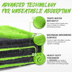 PUGPIU 1400GSM Large Microfiber Car Drying Towel Detailing 24"x36" | XL Super Absorbent Microfiber Towels - Edgeless with Twisted Loop - No Lint Streak for SUV Truck Car Detailing (Green)