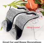 2 Pack Car Hooks, 2021 New Bling Rhinestones Crystal Hooks Car Decorations Auto Seat Back Organizers Strong and Durable Backseat Hanger Storage Universal for SUV Truck Vehicle (Silver)