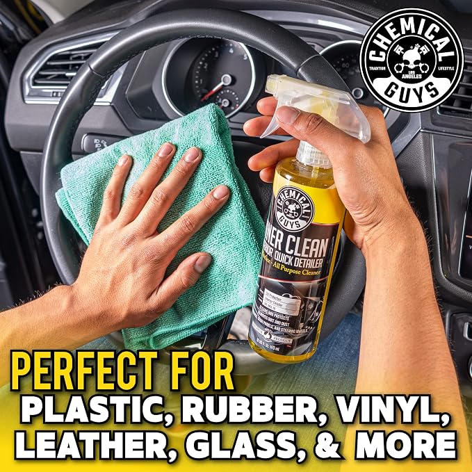 InnerClean Interior Quick Detailer Cleaner and Protectant for Dashboards Door Panels Seats Trim and Surfaces Non Greasy Interior Car Cleaning Spray and Interior Detailer Spray 16 oz