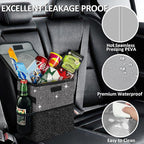 Cute Mini Car Trash Bag with Lid, Glitter Garbage Can Bin Hanging for Back/Front Seat/Console, Waterproof, Leakproof, 2.5 Gallon, Black Bling Sparkly