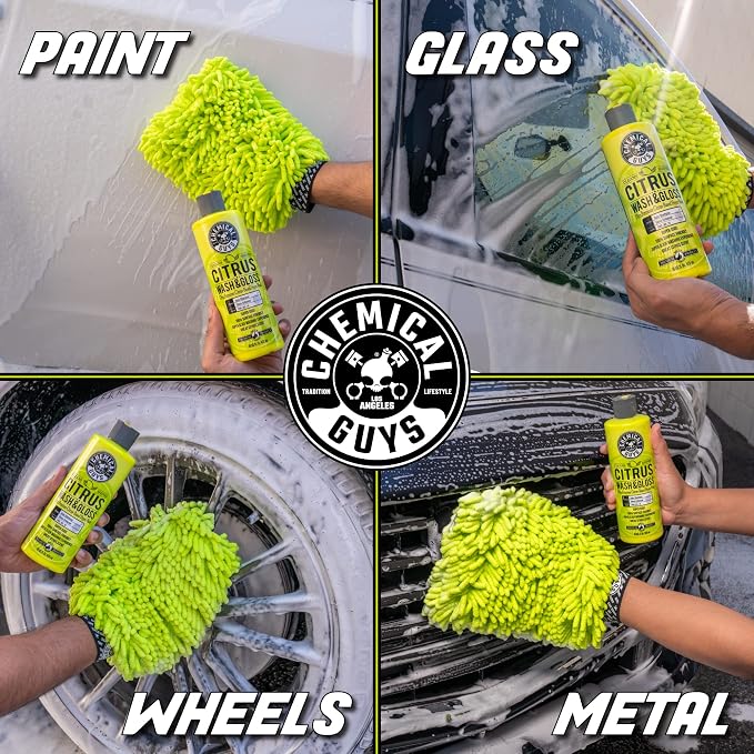 Citrus Wash & Gloss Foaming Car Wash Soap - High Suds Formula Foam Cannon Soap for Foam Blasters, or Bucket Washes - Safe on Paint, Clear Coat, and Wax, Citrus Scent - 16 oz