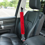 Soft Faux Fur Universal Fit Seatbelt Cover Car Truck SUV Airplane Seat Belt Shoulder Pad for Carmera Backpack Straps Neck Cushion Protector Extra Long 15.7in Red