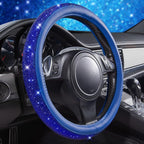 Bling Diamond Leather Steering Wheel Cover, with Bling Sparkly Crystal Glitter Rhinestones Universal Fit 14" 1/2-15" Car Wheel Protect for Women Girl Fit Suvs,Vans,Sedans,Cars,Trucks, Blue