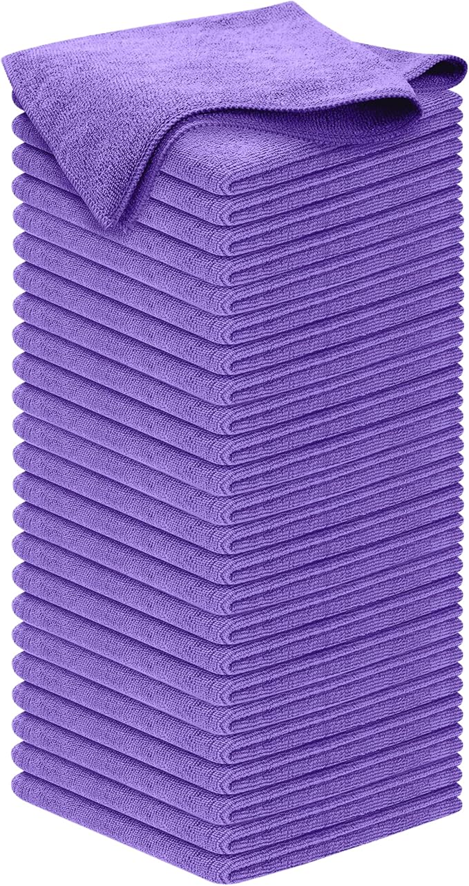 Premium 300GSM Microfiber Cleaning Cloth - 12.5"x12.5" High Performance - 1200 Washes, Ultra Absorbent Microfiber Towels for Cars Undercarriage, Rims & Engine Bay Cleaning - Microfiber Cloth