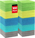 Microfiber Cleaning Cloths, 100 Pack Microfiber Towels for Cars, Lint & Scratch-Free Bulk Cleaning Rags for House, Kitchen, Car and Shop, Multicolor Absorbent Cleaning Towels 11.5 x 11.5 inch