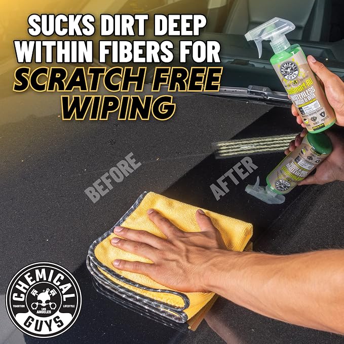 Professional Grade Premium Microfiber Towels for Cars, Gold, 16" x 16", Ultra-Soft and Scratch-Free Car Detailing Cloths for Trucks, Motorcycles, and More - 3 Pack